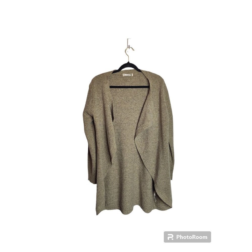 Fisherman of Ireland Wool Tan Oversized Cardigan, waterfall, size M
